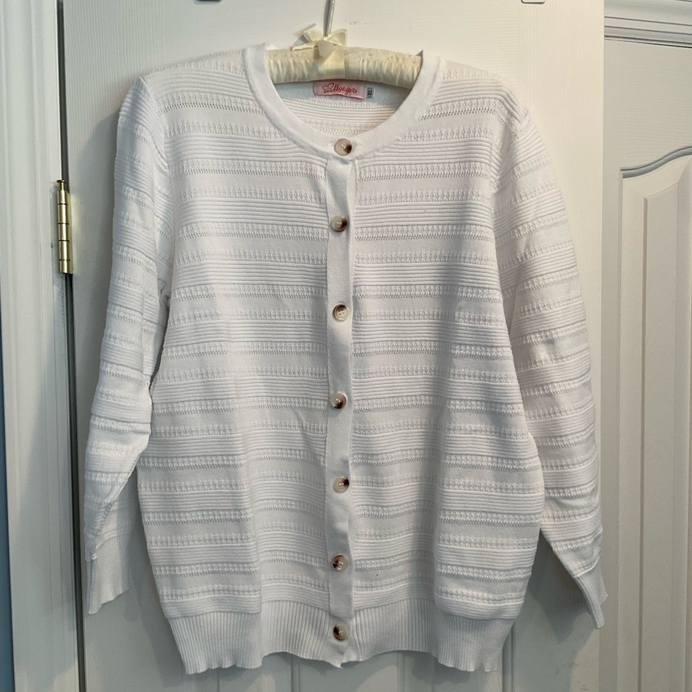 White Button-Up Women's Sweater